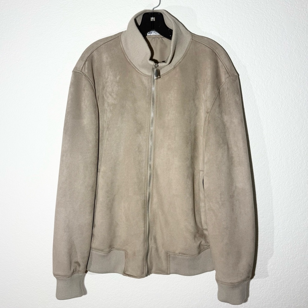Zara Tan Suede Bomber Jacket